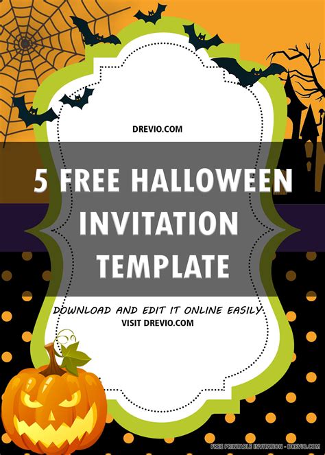 8 Best Images of Free Printable Postcard Invitations - Halloween Party Invitation Templates